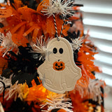 Ghost With Pumpkin Hanging Halloween Tree Decoration