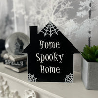 Home Spooky Home Wooden House Plaque Large