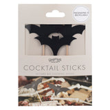 Bat Cocktail Halloween Party Sticks