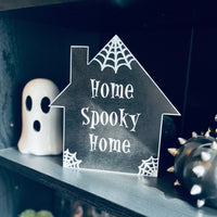 Home Spooky Home Wooden House Plaque Large