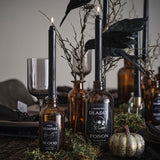 Halloween Bottle Candle Holders with Black Dinner Candles