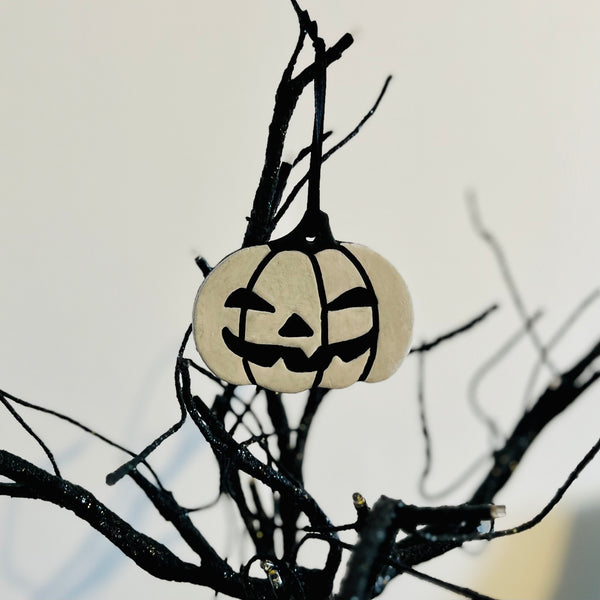 Pumpkin White Hanging Tree Decoration