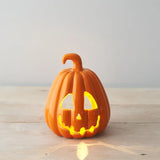 Carved Pumpkin Lantern 10cm (Orange)