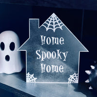 Home Spooky Home Wooden House Plaque Large