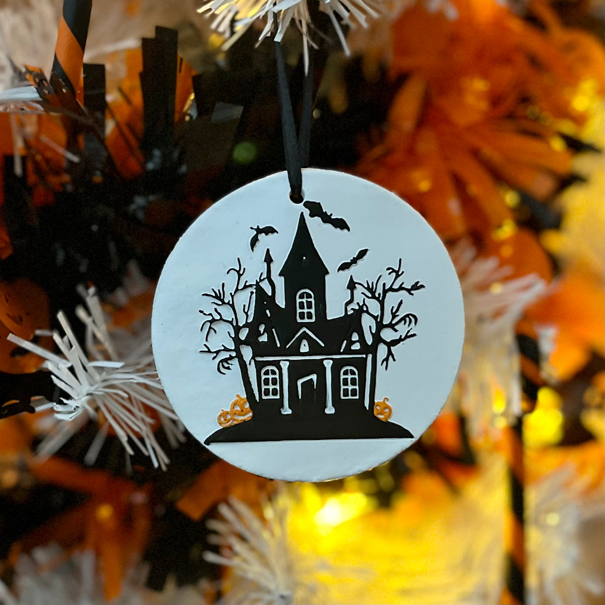 Haunted House Hanging Halloween Tree Decoration – Home Spooky Homeware