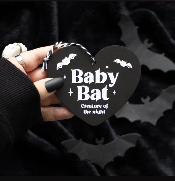 BABY BAT HANGING HEART SIGN