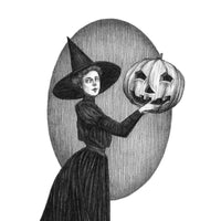 Caitlin McCarthy Art - Pumpkin Witch Fine Art Print - Vintage Victorian Halloween