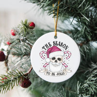 The Season to be Jolly Santa Skull Ceramic Ornament