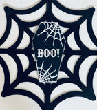 "BOO" Word Coffin Shaped Plaque