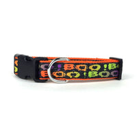 Boo! Halloween Nylon Ribbon Dog Collar (S/M)