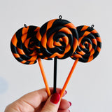 Black & Orange Halloween Lollipop Decoration
