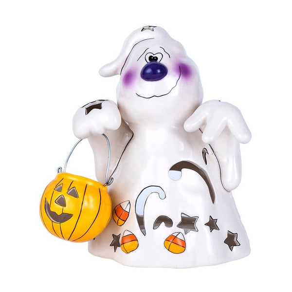 Trick Or Treat Ghost Candle Holder Large