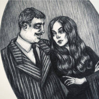 Caitlin McCarthy Art - Cara Mia Fine Art Print - Addams Family - Gomez & Morticia