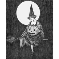 Caitlin McCarthy Art - All Hallows Fine Art Print - Vintage Halloween Witch