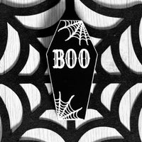 BOO Web Coffin Shaped Standing Block