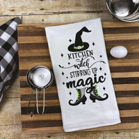 Kitchen Witch Stirring Up Magic Kitchen Tea Towel