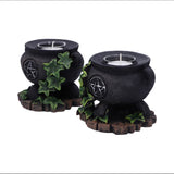 Ivy Witches Cauldron Candle Holder - (Set of 2)