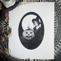 Jack O' Lantern Witch - Fine Art Print - Vintage Halloween