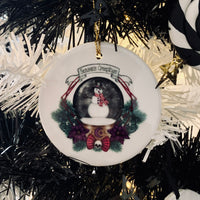 Season's Creepings Snowglobe Ceramic Ornament