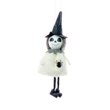 Skeleton Girl with Black Witch Hat Hanging Decoration