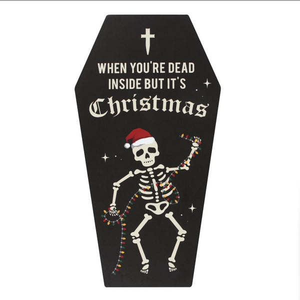 Dead Inside But It's Christmas Coffin Plaque