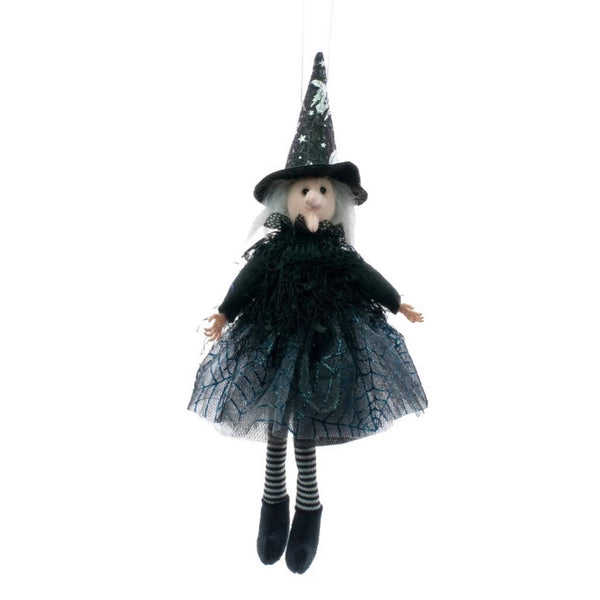 Hanging Happy Witch Decoration (Black)