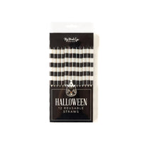 Vintage Halloween Reusable Straws - Black and White