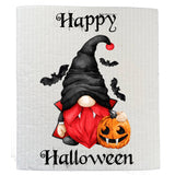 Gnome Dracula Happy Halloween SWEDISH DISH CLOTH