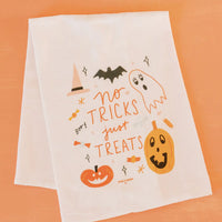 No Tricks Just Treats Flour Sack Tea Towel