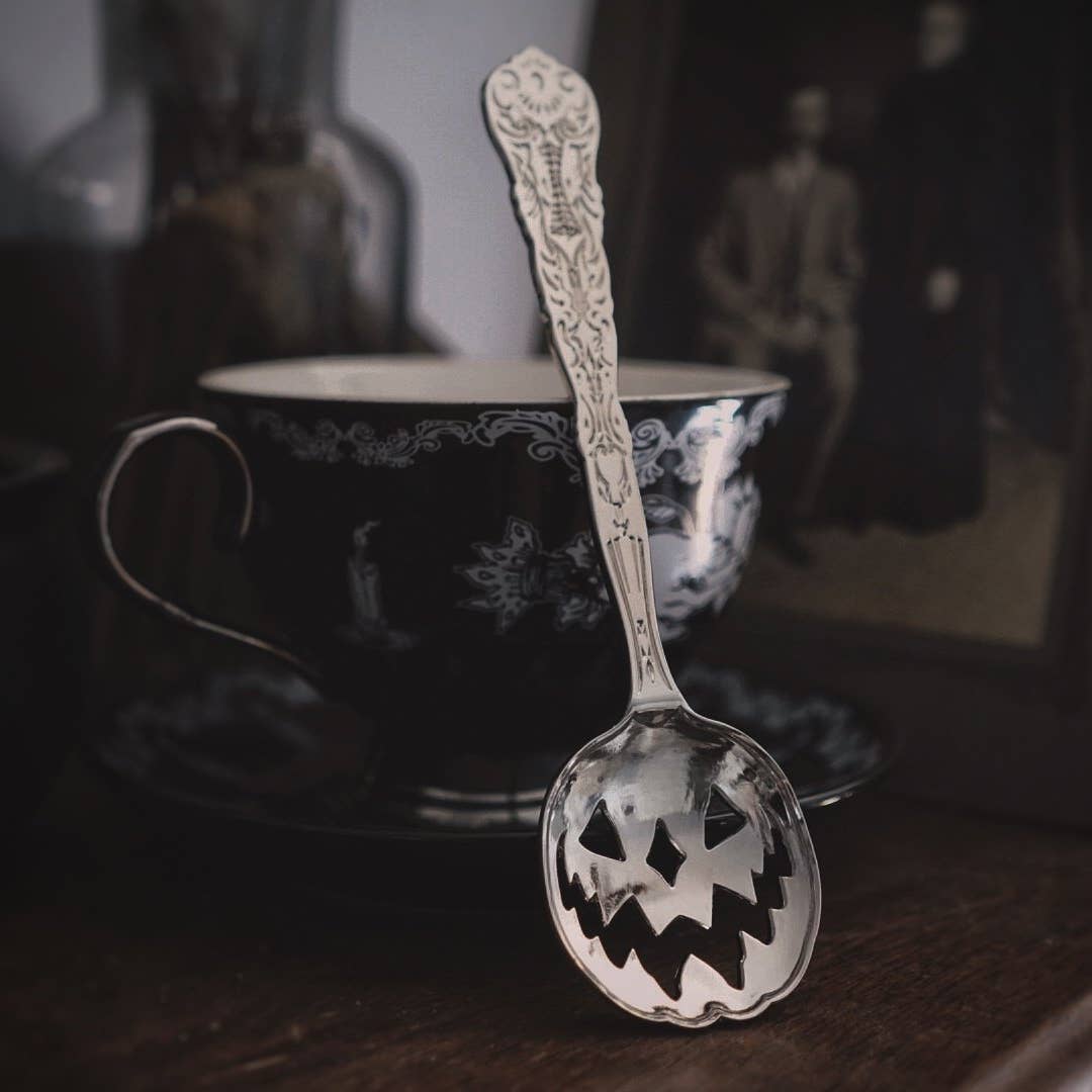 PRETYZOOM Stainless Steel Pumpkin Head Mixing Spoon Halloween Cocktail Stirrer Dessert Coffee Tea Bar Small Ladle For Parties