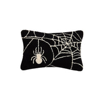 Spider Web Hooked Pillow Cushion Black