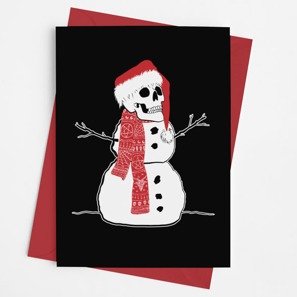 Skull Snowman Creepmas Luxury Large Alternative Xmas Card