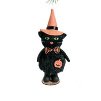 Black Standing Cat With Pumpkin Halloween Hanging Decoration